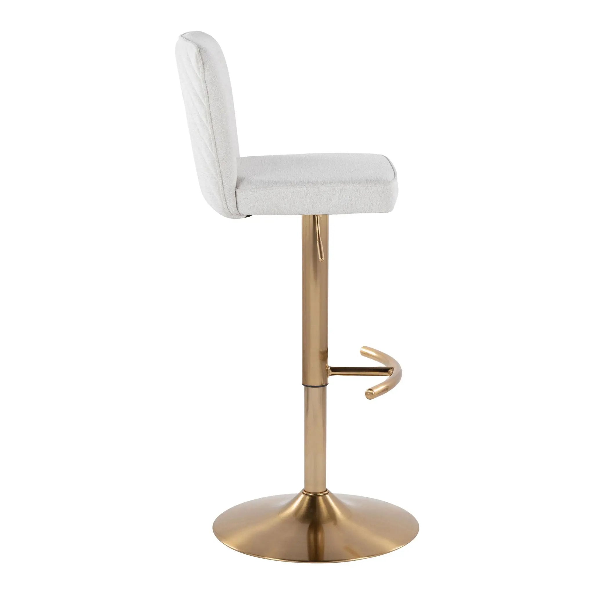 Henry - Contemporary Adjustable Barstool With Swivel With Rounded T Footrest (Set of 2) by Unique Piece Furniture