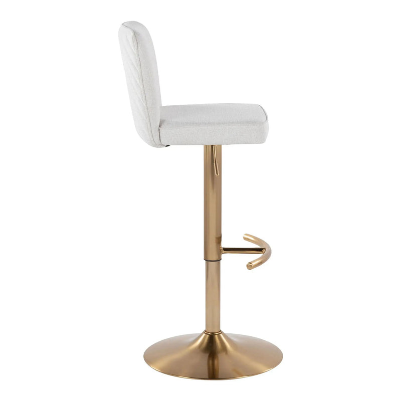 Henry - Contemporary Adjustable Barstool With Swivel With Rounded T Footrest (Set of 2) by Unique Piece Furniture