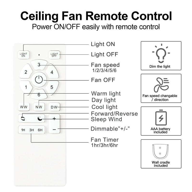 YUHAO 52-Inch Integrated LED Ceiling Fan with Remote Control by HouseOfZazla
