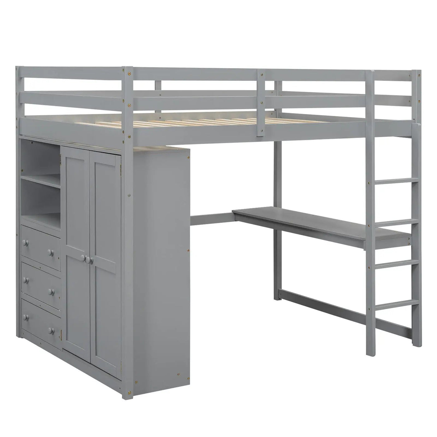 Loft Bed With Built In Wardrobe, Shelves And Drawers by Unique Piece Furniture