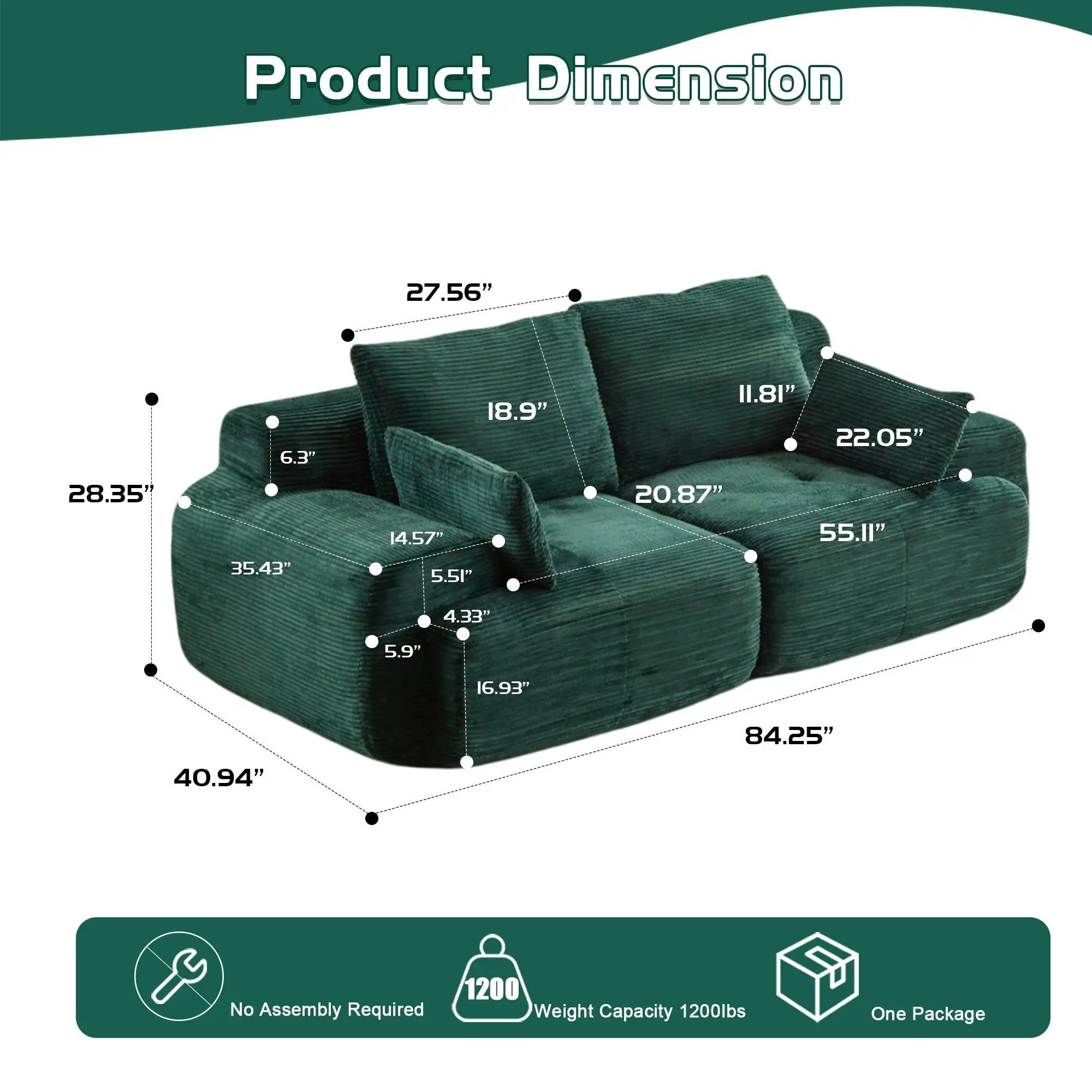 2 Seater Large Sectional Couches For Living Room by Unique Piece Furniture
