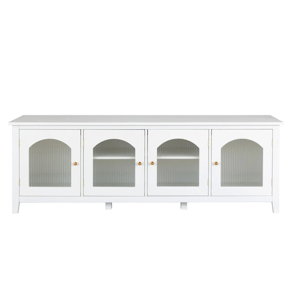 StylishTVcabinet Entertainment CenterTV Stand, TVconsoletable, Media Console, Solidwood Frame, Changhong Glass Door, Metal Handle