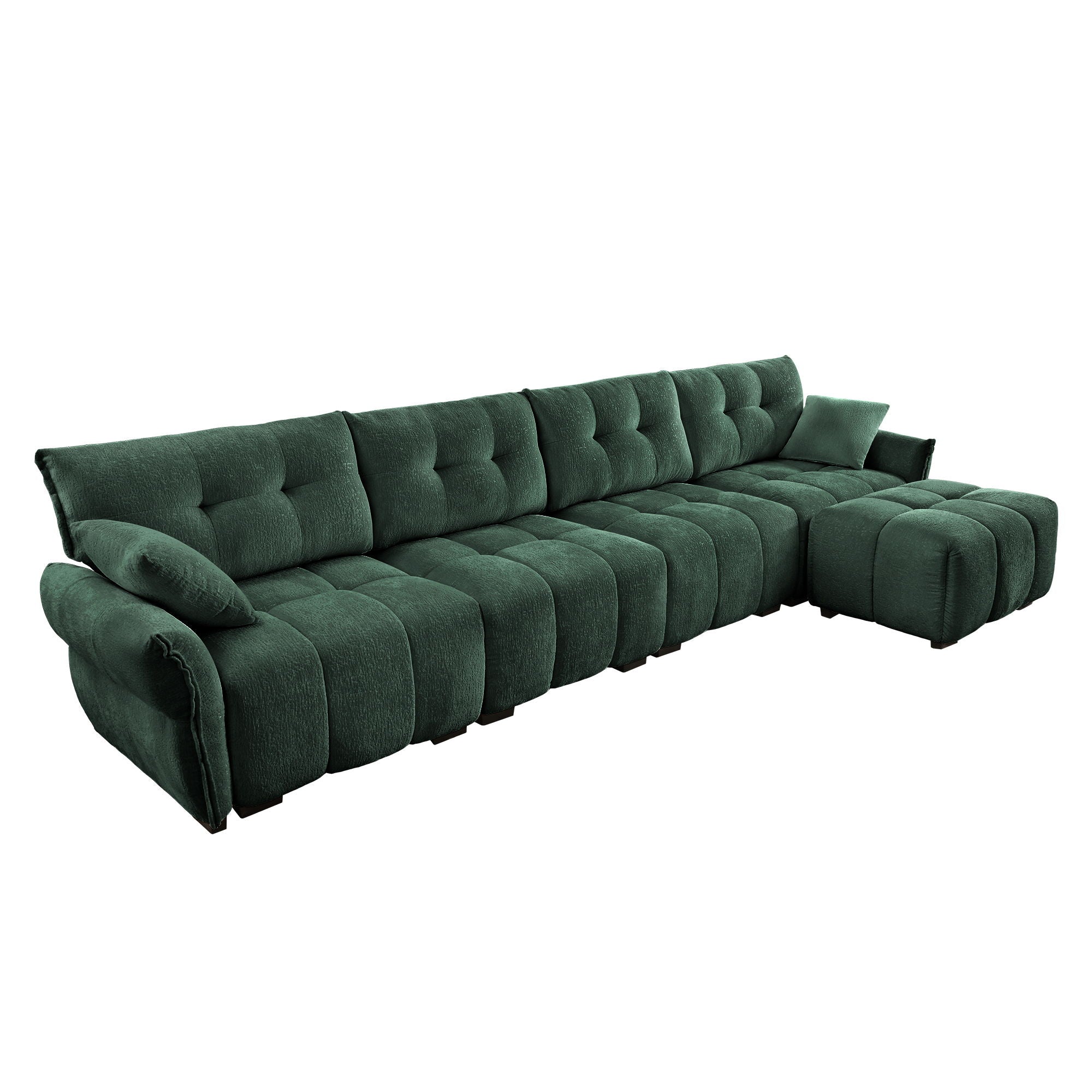 Sofa Set With Ottoman And Pillows, Textured, High Resilience Cushions by HouseOfZazla