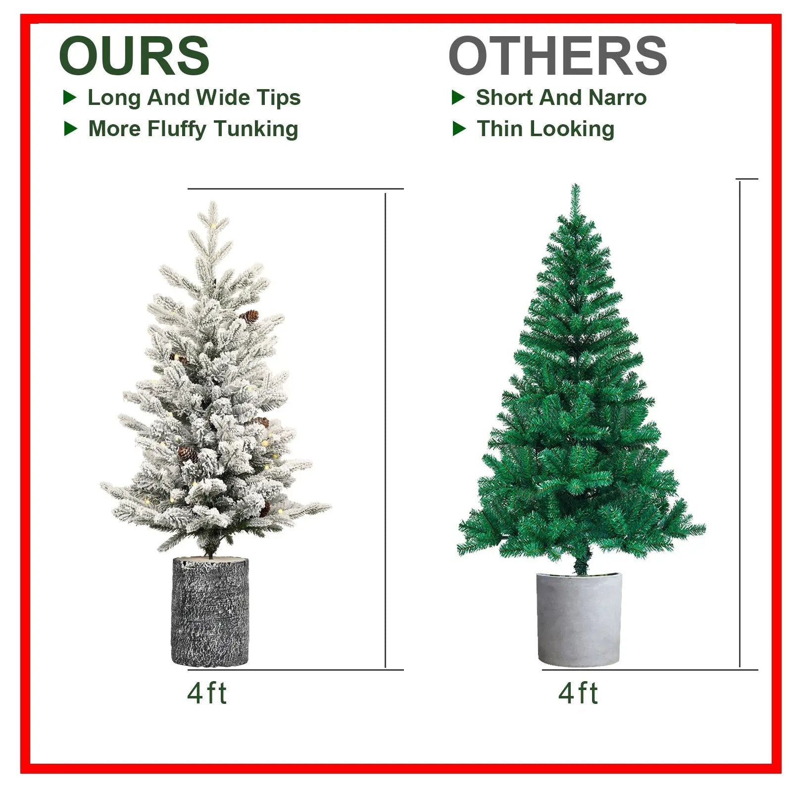 2FT Flocked Christmas Tree with Pot Base by HouseOfZazla