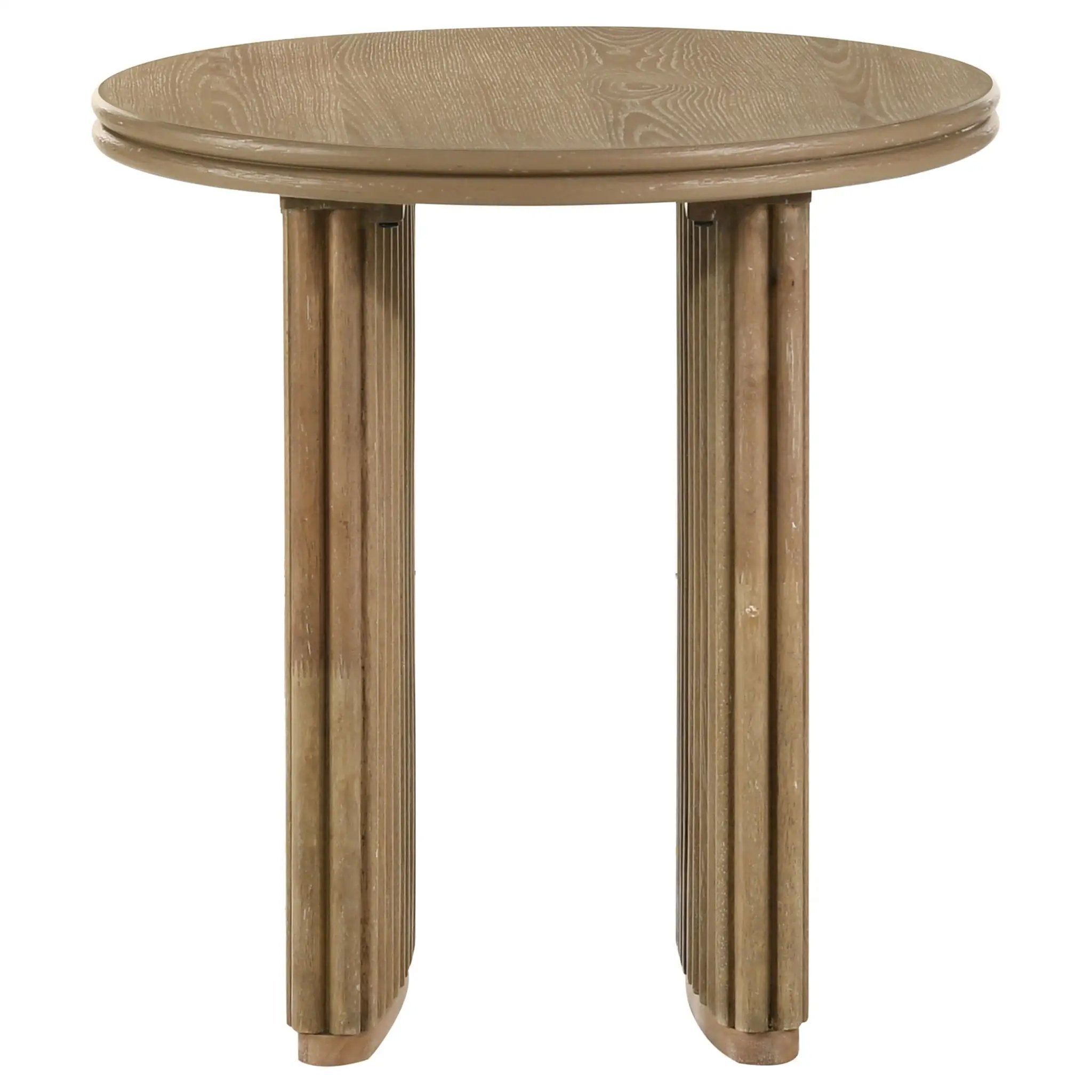 Adina 3-piece Round Coffee Table Set Distressed Light Brown by Unique Piece Furniture