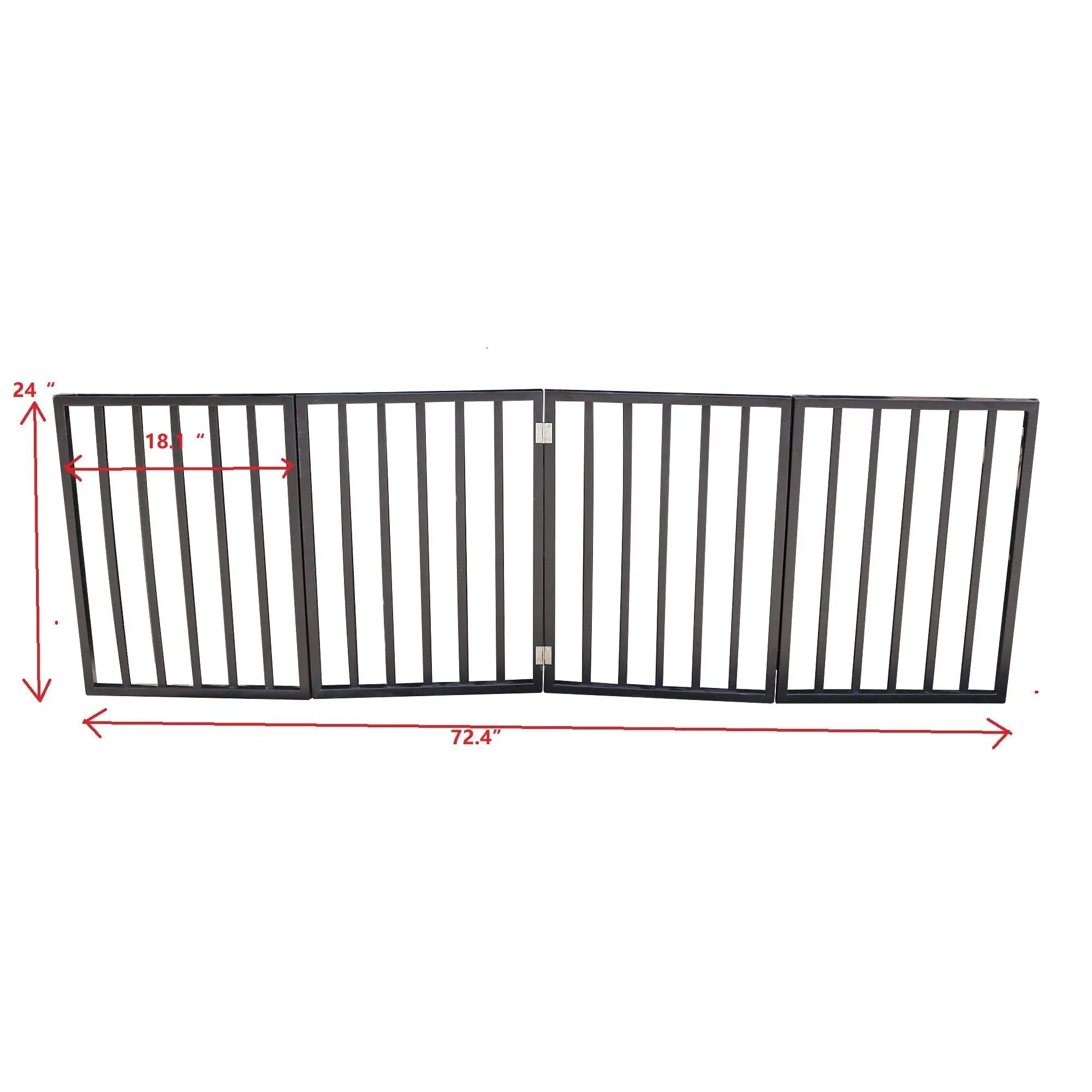 Pet Gate Dog Gate For Doorways, Stairs Or House Freestanding, Folding - Dark Brown by HouseOfZazla