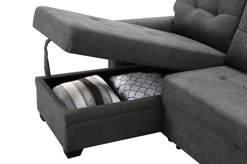 Ashlyn - Reversible Sleeper Sectional Sofa With Storage Chaise, USB Charging Ports And Pocket by HouseOfZazla
