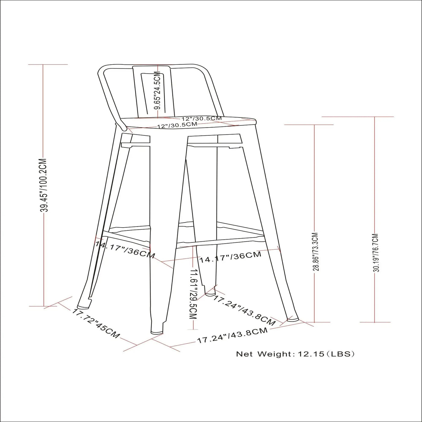 Rayne - Curved Back Metal Stool (Set of 2) by Unique Piece Furniture