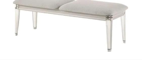 Laveda - Boucle Bench - Light Gray / White by Unique Piece Furniture