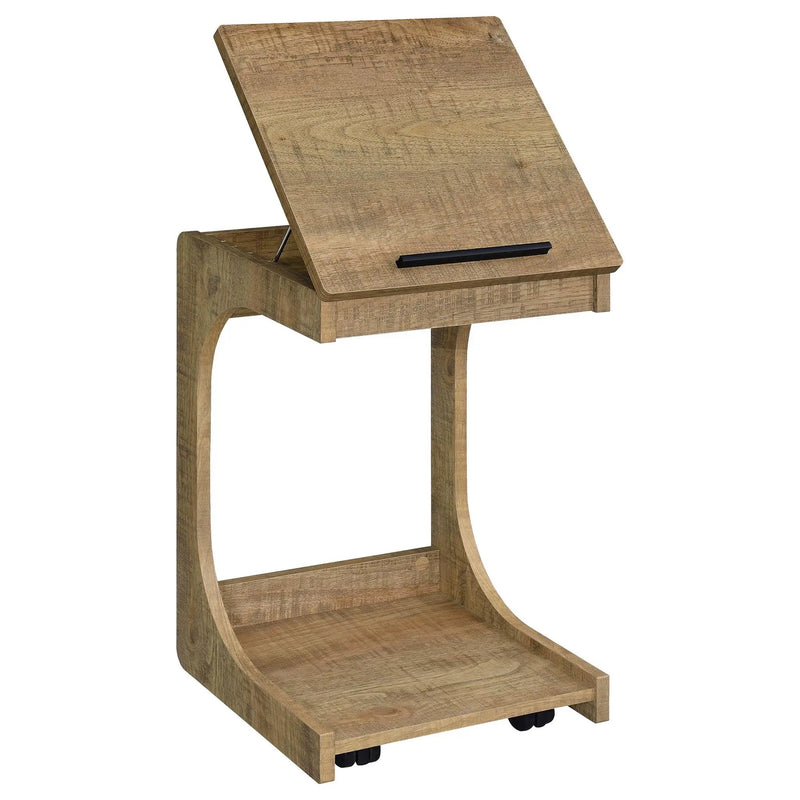 Ralston C-Shaped Lift-Top Sofa Side Table With Casters Mango by Unique Piece Furniture