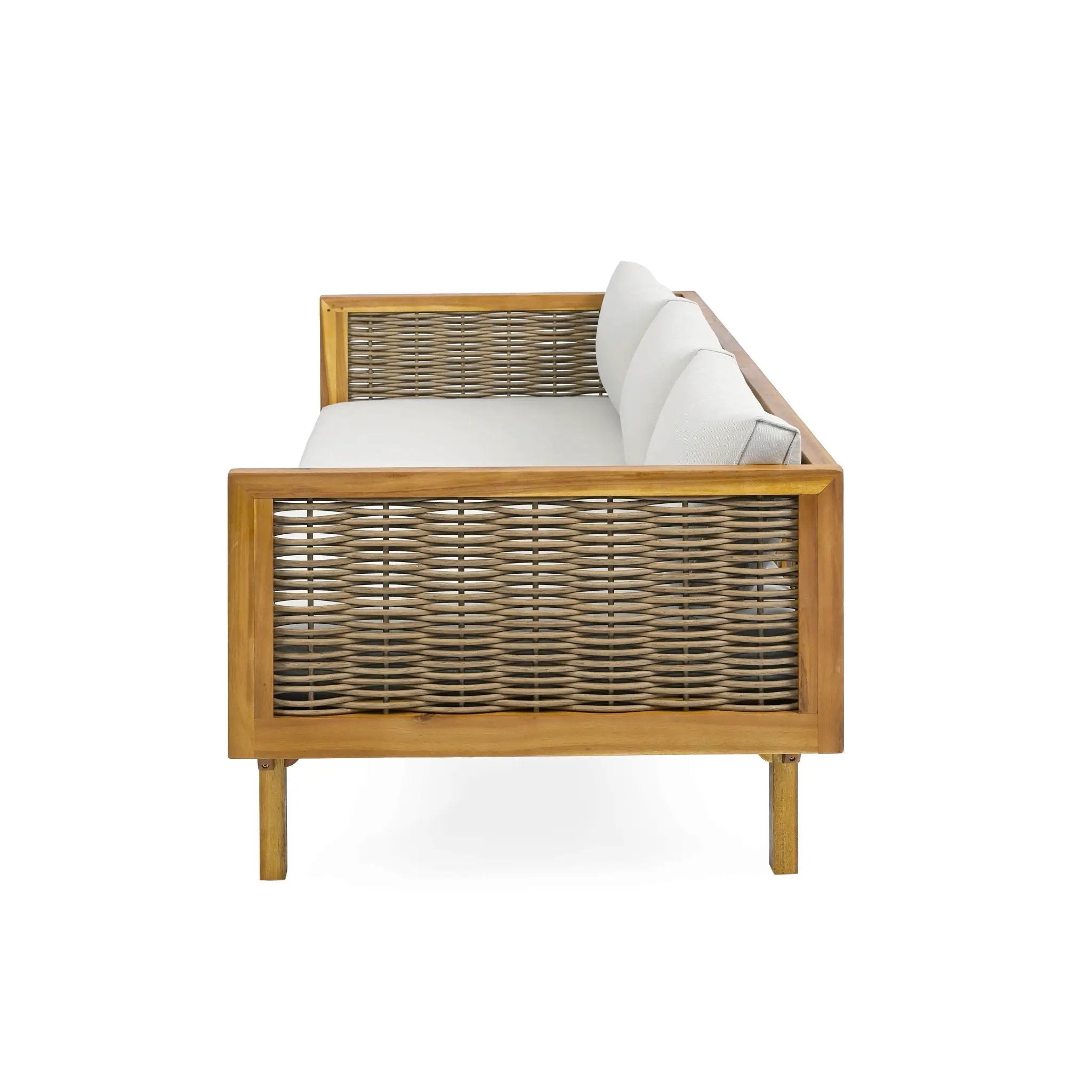 Claremont 3 Seater Daybed Teak Acacia Wood Water Resistant Cushions by HouseOfZazla