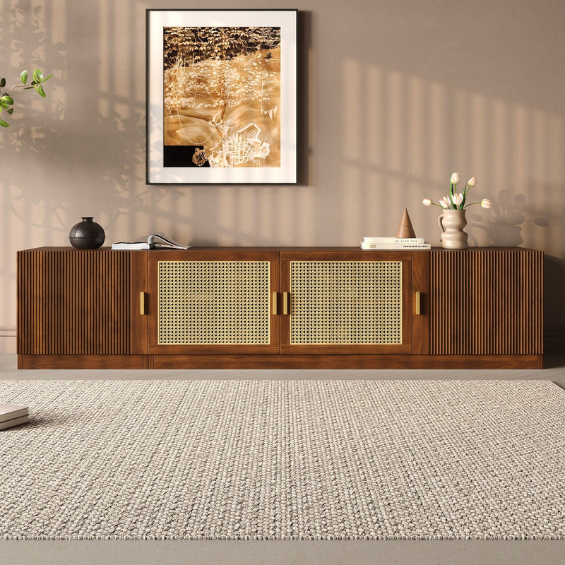 TV Stand, Media Console With Adjustable Shelves - Walnut by HouseOfZazla