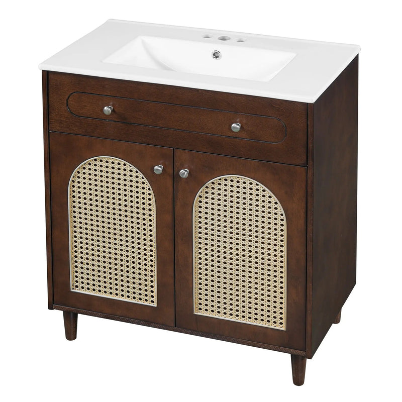 Modern Bathroom Vanity With Sink, Cabinet With Adjustable Shelf by Unique Piece Furniture