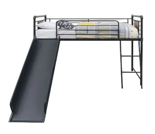 Cordelia - Twin Loft Bed With Slide - Antique Oak, Sandy Black & Dark Bronze Hand-Brushed by Unique Piece Furniture