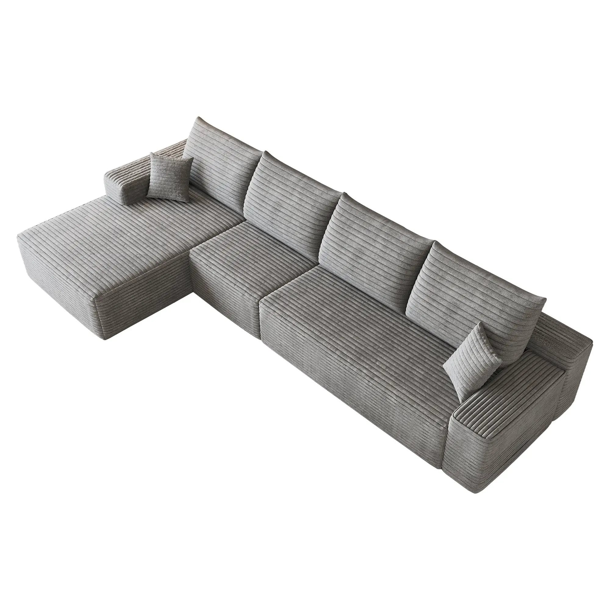 135" Cloud Sectional Couch with L-Shape Chaise by HouseOfZazla