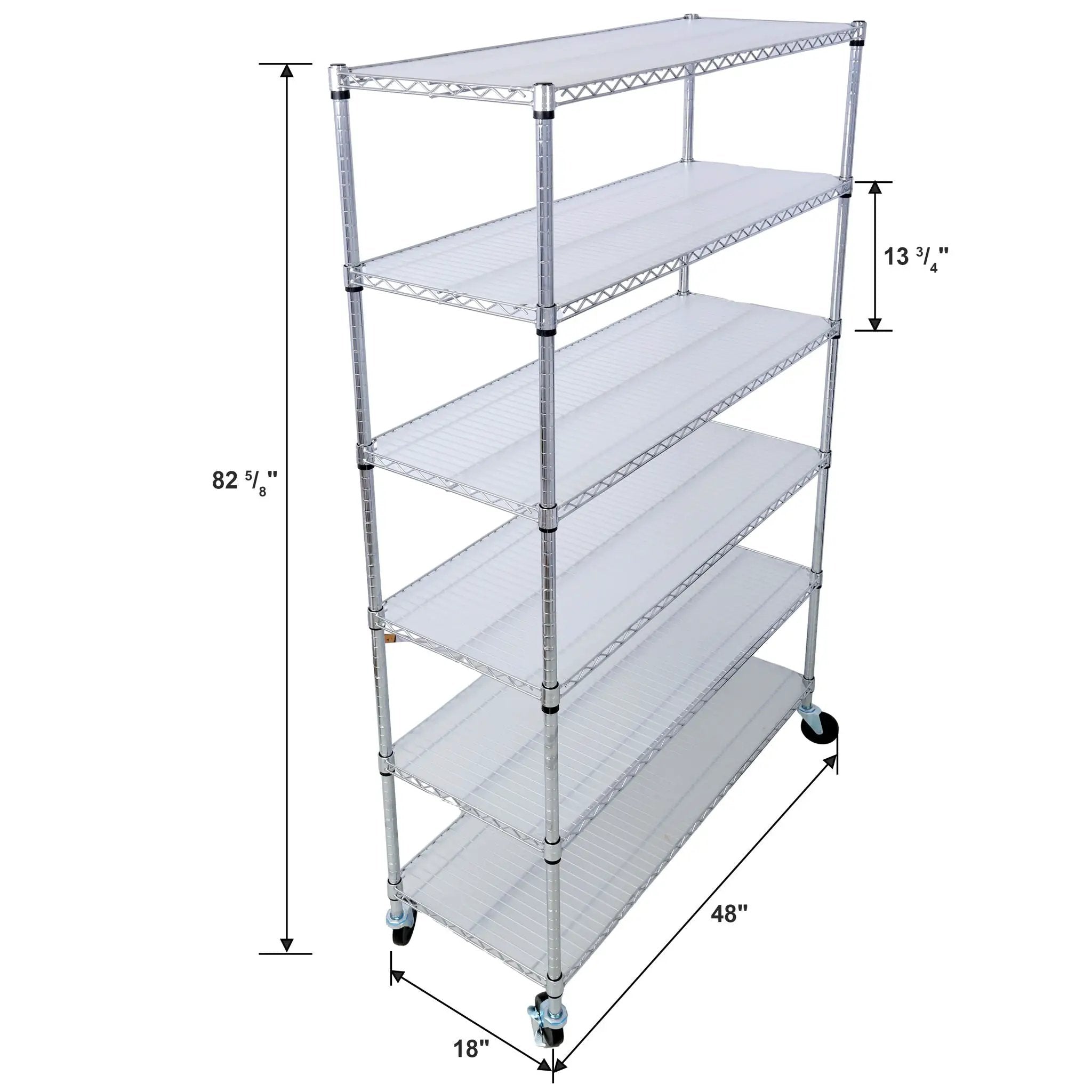 6 Tier 6000Lbs Capacity Nsf Metal Shelf Wire Shelving Unit, Heavy Duty Adjustable Storage Rack With Wheels & Shelf Liners For Commercial Grade Utility Steel Storage Rack by HouseOfZazla