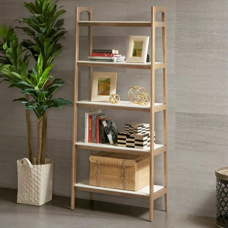 Parker - Bookcase With 5 Shelves - Off White / Natural by Unique Piece Furniture