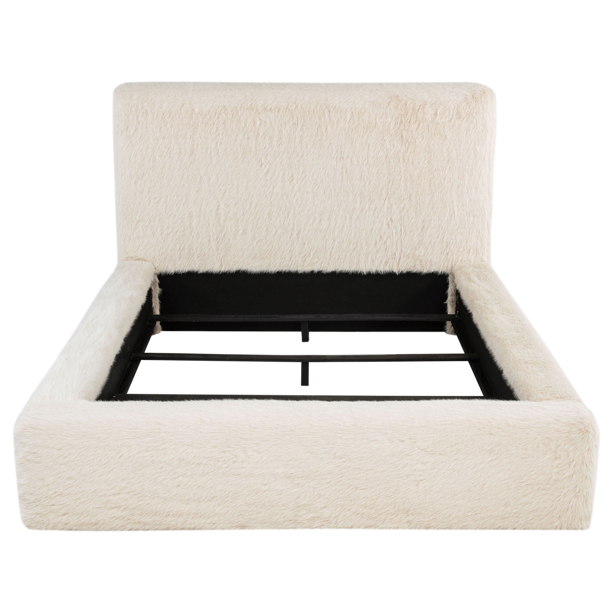 Rebecca Faux Fur Upholstered Eastern King Bed Cream by Unique Piece Furniture