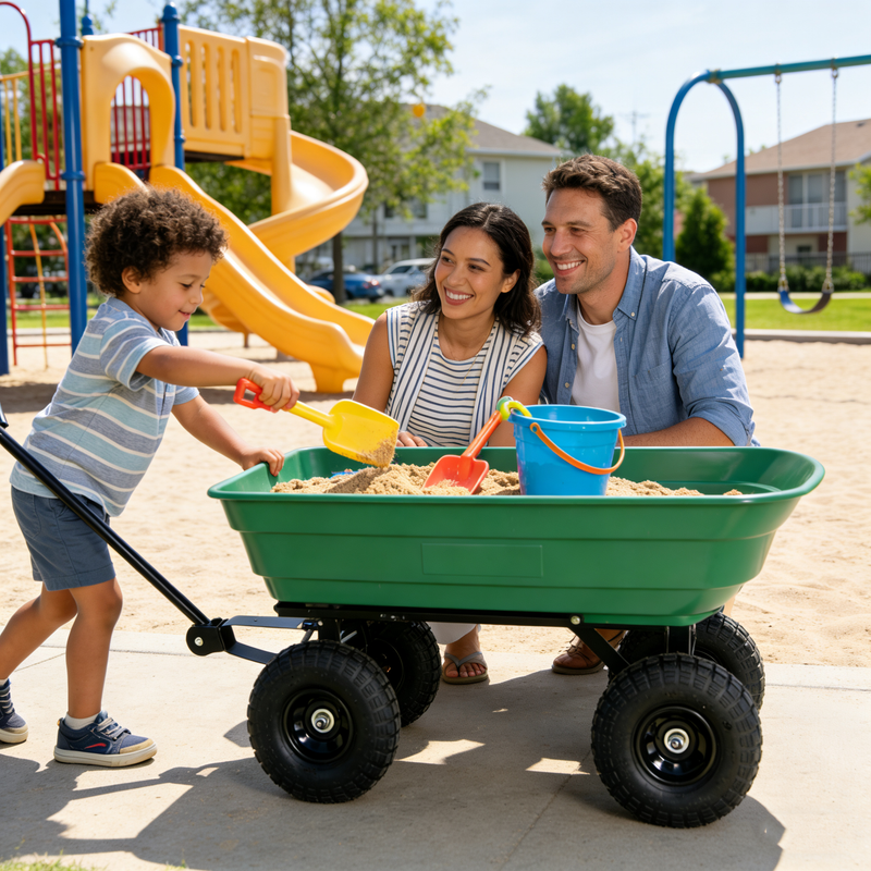 Folding Poly Garden Dump Truck with Steel Frame and Pneumatic Tires by HouseOfZazla