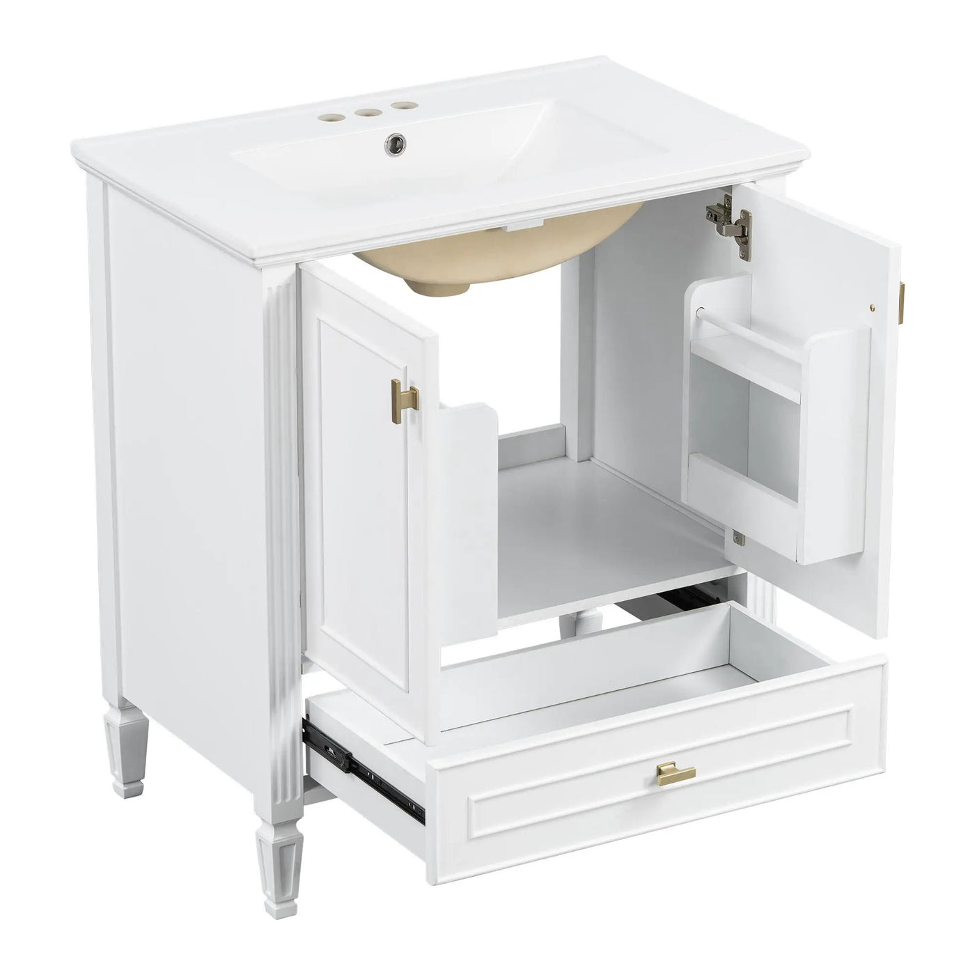 Freestanding Vanity With 1 Drawer & 2 Soft Close Doors With Door Mounted Storage by HouseOfZazla