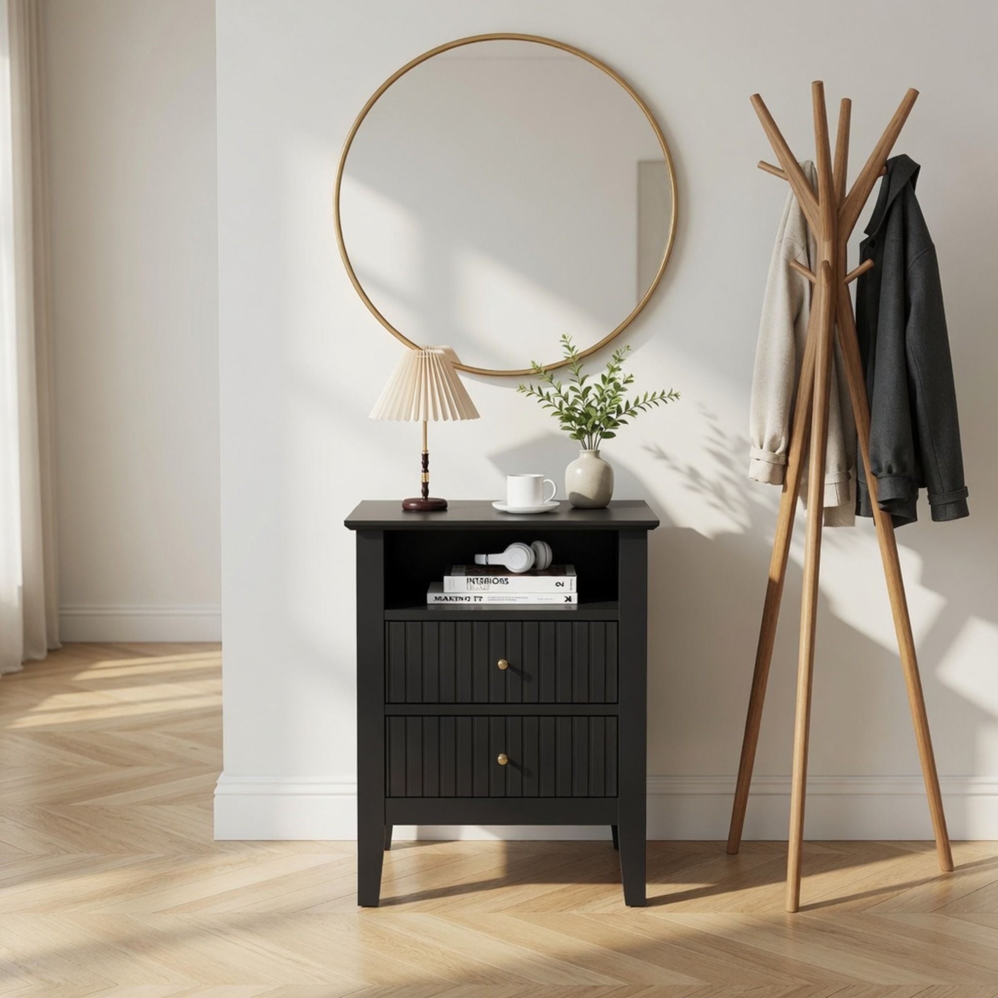 Fluted Nightstand With 2 Drawers by HouseOfZazla