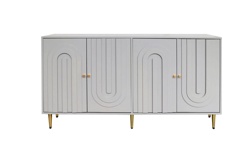 Modern Lacquered 4 Door Cabinet Sideboard Buffet Server Cabinet Storage Cabinet, For Living Room, Entryway, Hallway, Office, Kitchen And Dining Room by Unique Piece Furniture