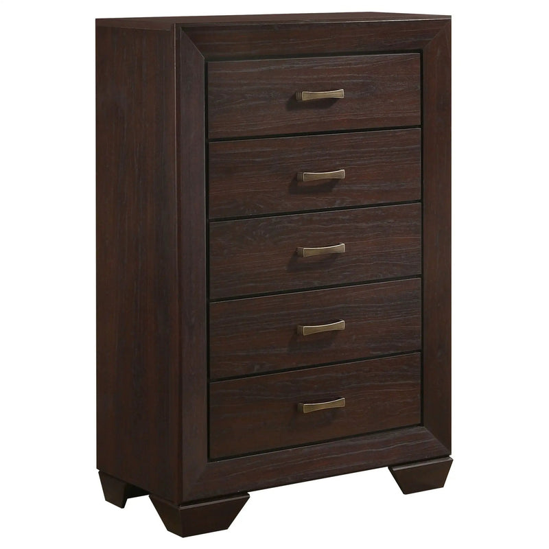 Kauffman 5-drawer Bedroom Chest Dark Cocoa by Unique Piece Furniture