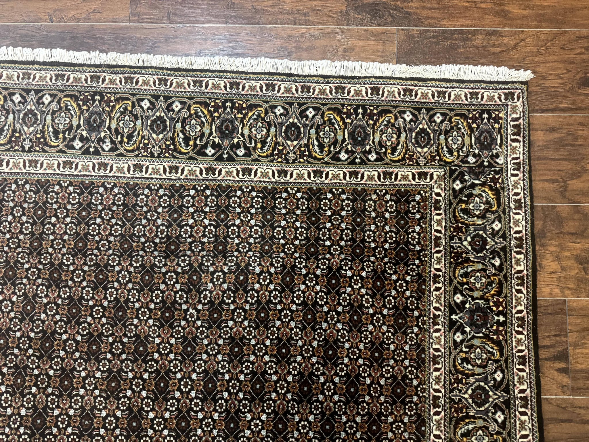 Persian Tabriz Rug 5x7, Black, Allover Pattern by Jewel Rugs