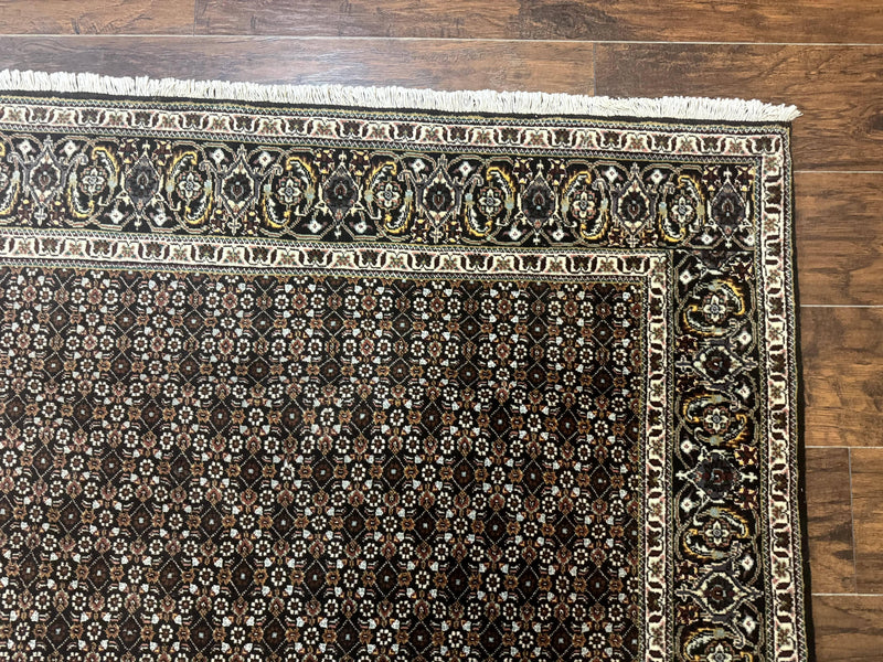 Persian Tabriz Rug 5x7, Black, Allover Pattern by Jewel Rugs