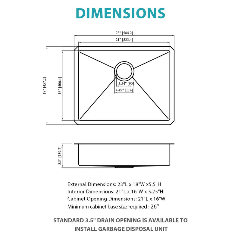 Undermount Sink Low Depth Single Bowl by HouseOfZazla