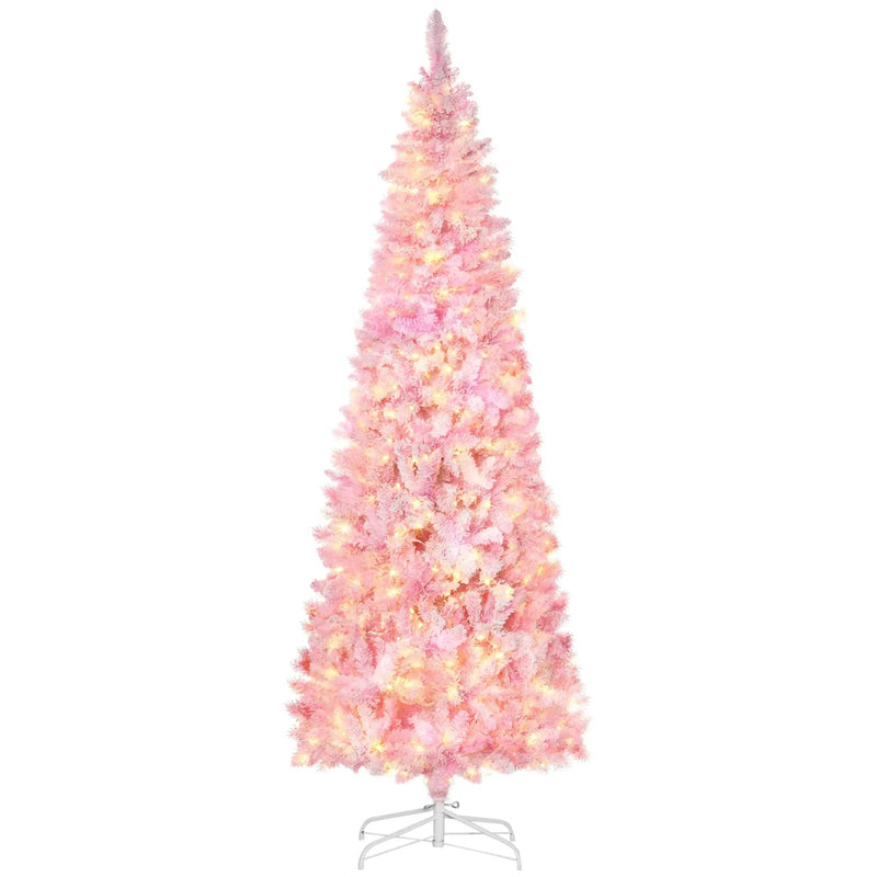 Homcom 7.5ft Prelit Snow Flocked Artificial Christmas Tree by HouseOfZazla