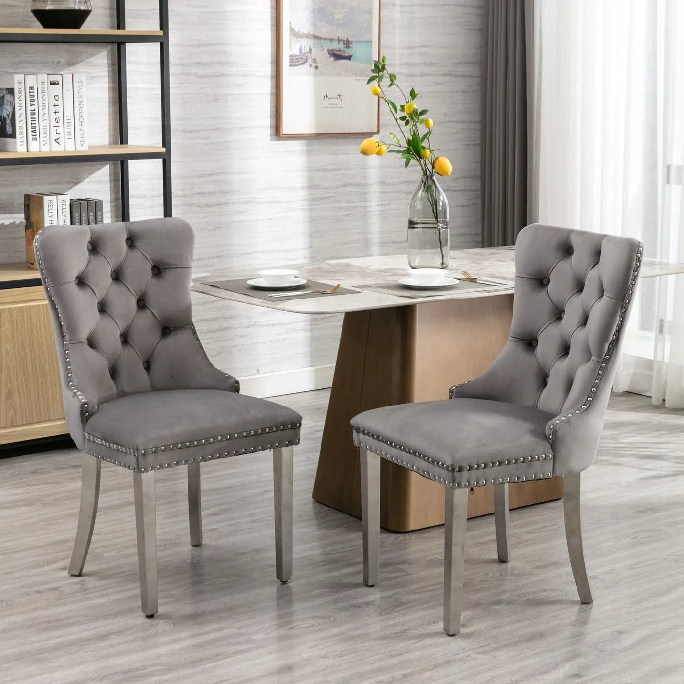 Nikki - Contemporary Upholstered Dining Chair (Set of 2) by HouseOfZazla