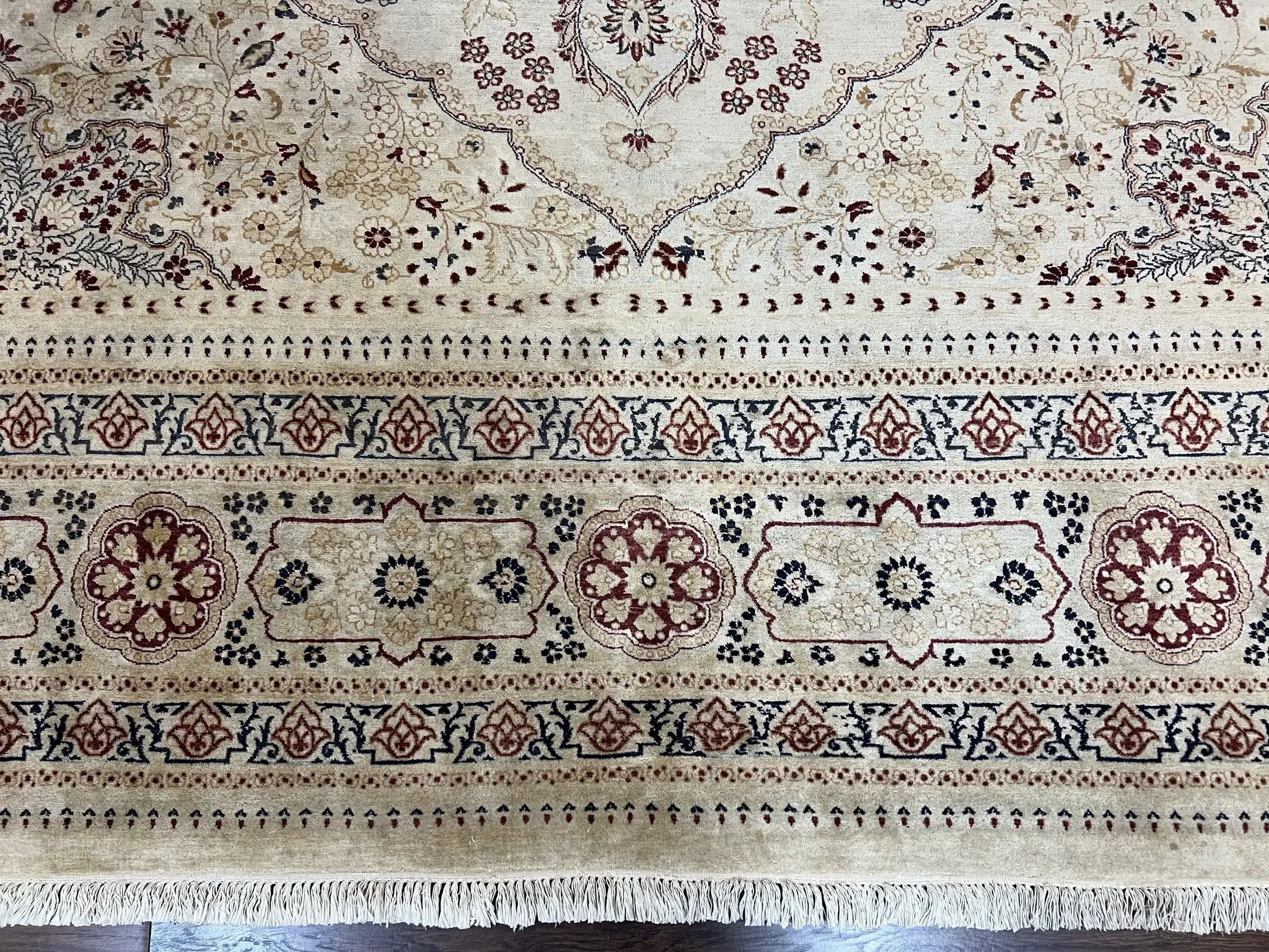Pak Persian Rug 9x11, Very Fine Hand Knotted Oriental Carpet, Haji Jalili Design, Ivory/Cream, Wool Handmade Room Sized Rug 9 x 11 ft, Nice by Jewel Rugs