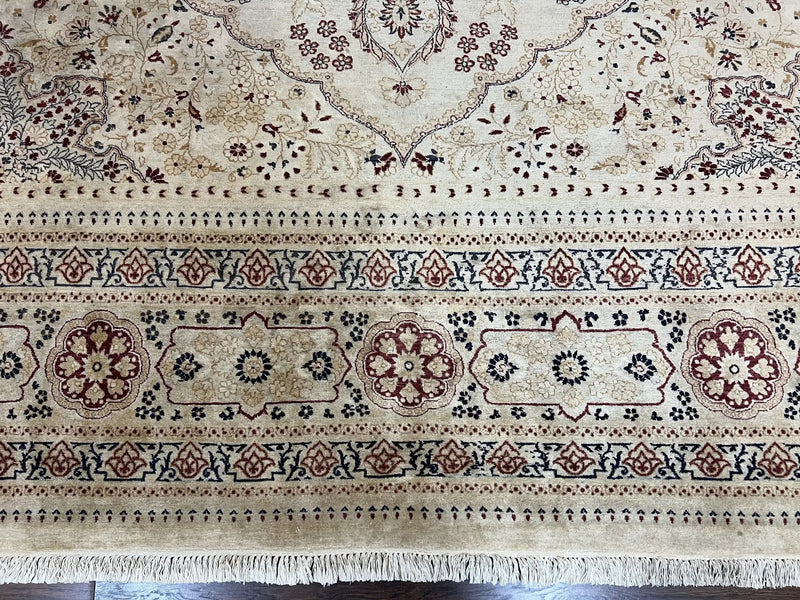 Pak Persian Rug 9x11, Very Fine Hand Knotted Oriental Carpet, Haji Jalili Design, Ivory/Cream, Wool Handmade Room Sized Rug 9 x 11 ft, Nice by Jewel Rugs