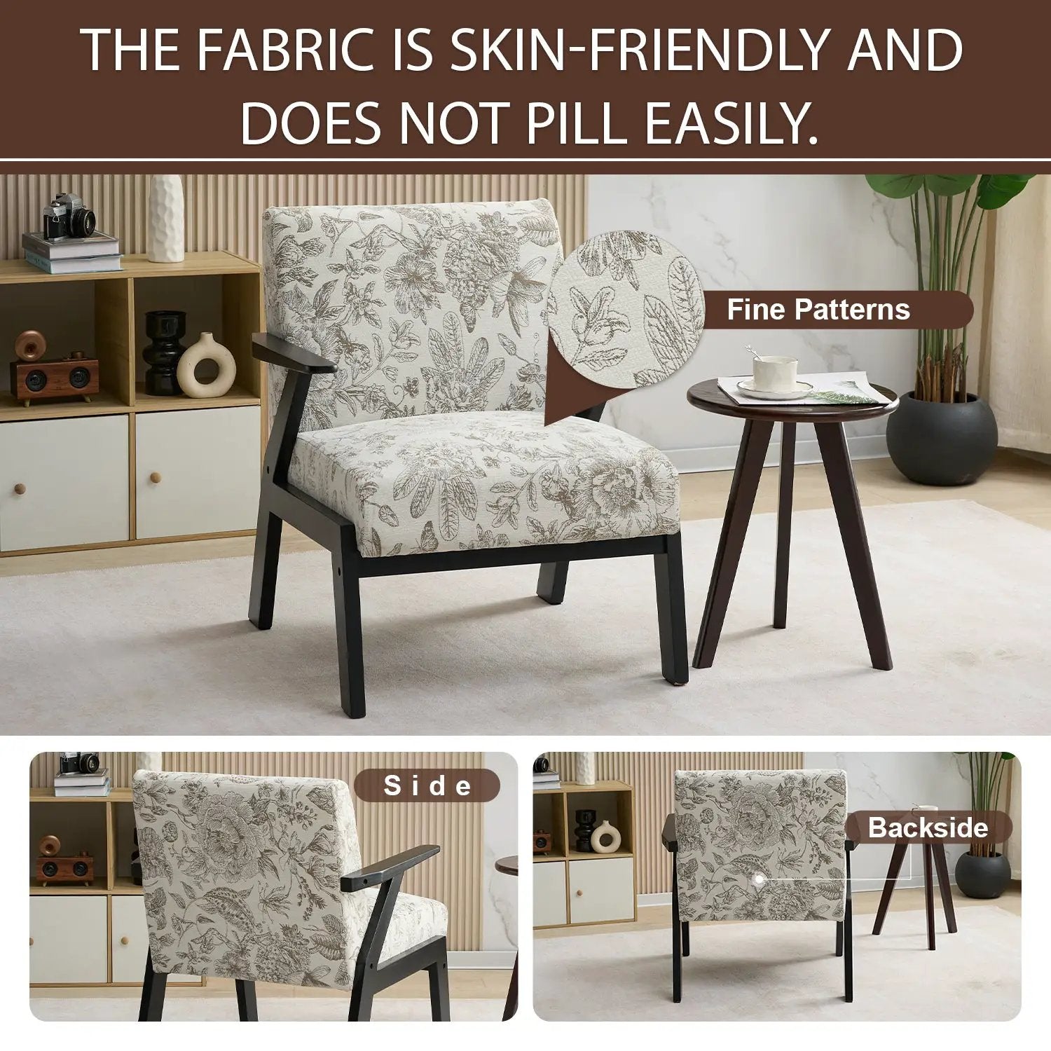 Mid-Century Modern Lounge Armchair - Seat Cushion (Beige + Grey) by HouseOfZazla
