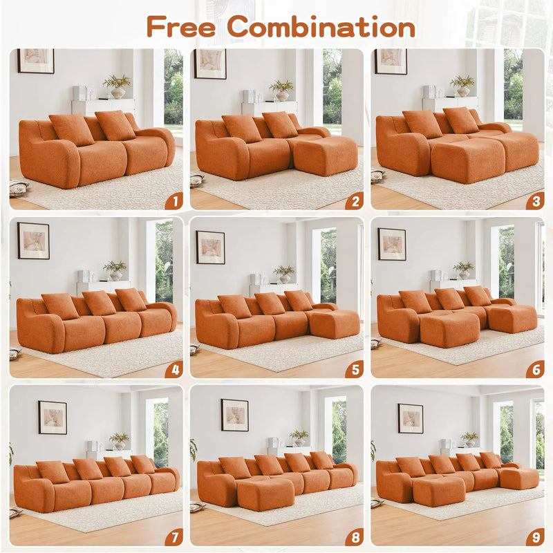 Soft Teddy Fabric Boneless Sofa by HouseOfZazla