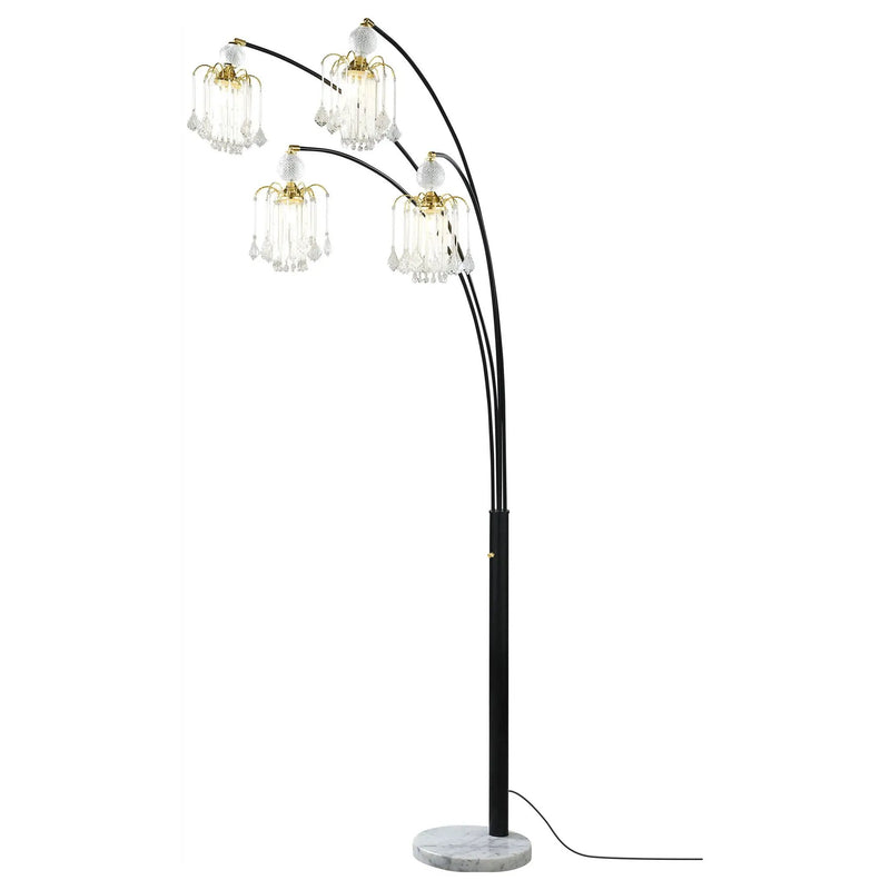 Maisel 91-inch Hanging Crystal Arc Tree Floor Lamp Black by Unique Piece Furniture