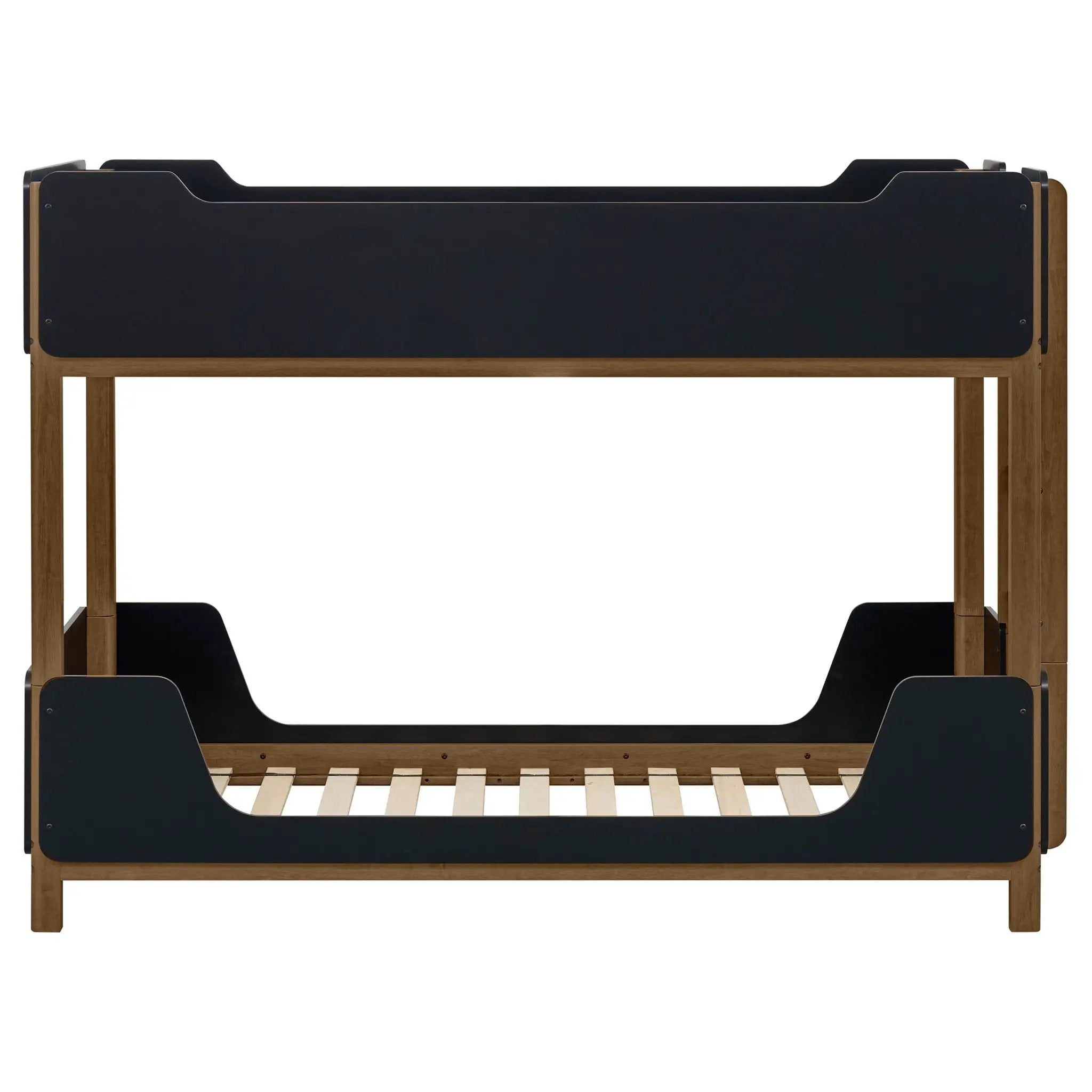 Morris Twin Over Twin Wood Bunk Bed Black and Walnut by Unique Piece Furniture