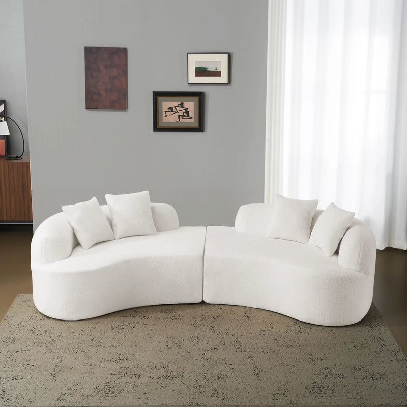 Curved 4 Seater Full Compression Sponge Sofa by Unique Piece Furniture