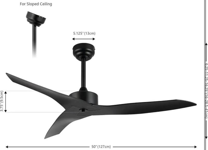 JONATHAN Y JYL9715A Aldrin 50" Mobile-App/Remote-Controlled, 6-Speed Razor Ceiling Fan, Modern, Contemporary, Minimalist, Industrial, Coastal for Bedr by Selzalot
