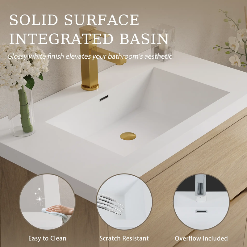 36" Wall-Mounted Bathroom Vanity with Sink by HouseOfZazla