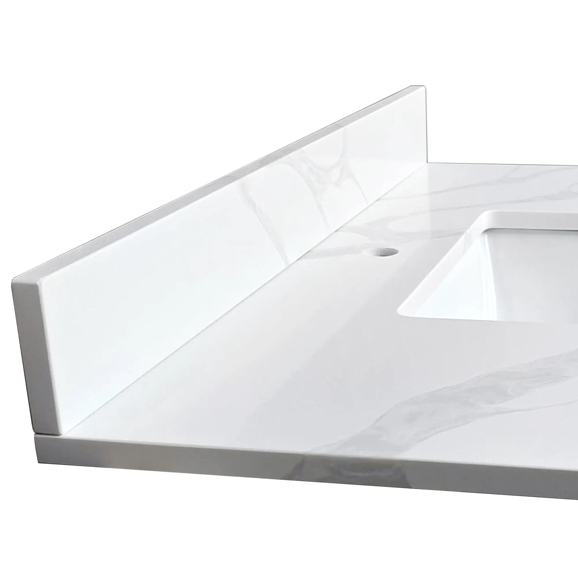 37-inch Quartz Bathroom Vanity Top with Undermount Single Bowl by HouseOfZazla