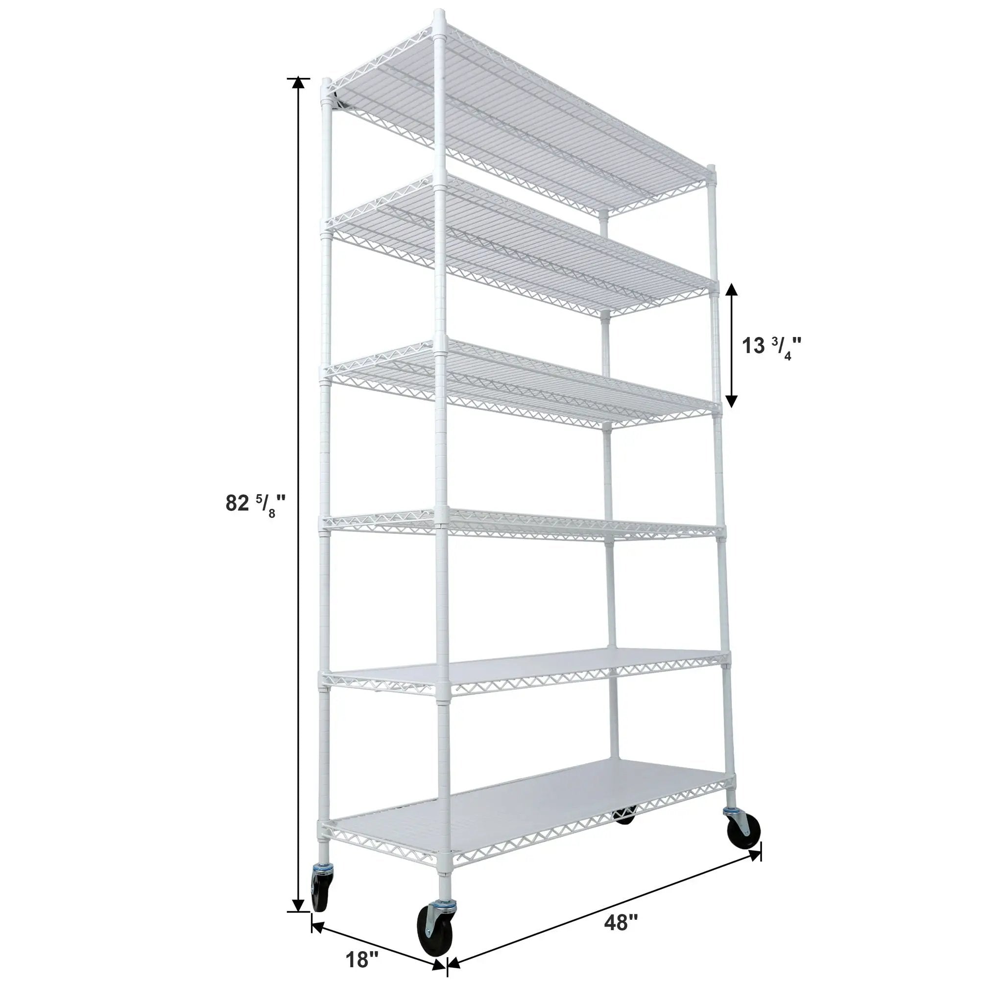 6 Tier 6000Lbs Capacity Nsf Metal Shelf Wire Shelving Unit, Heavy Duty Adjustable Storage Rack With Wheels & Shelf Liners For Commercial Grade Utility Steel Storage Rack by HouseOfZazla
