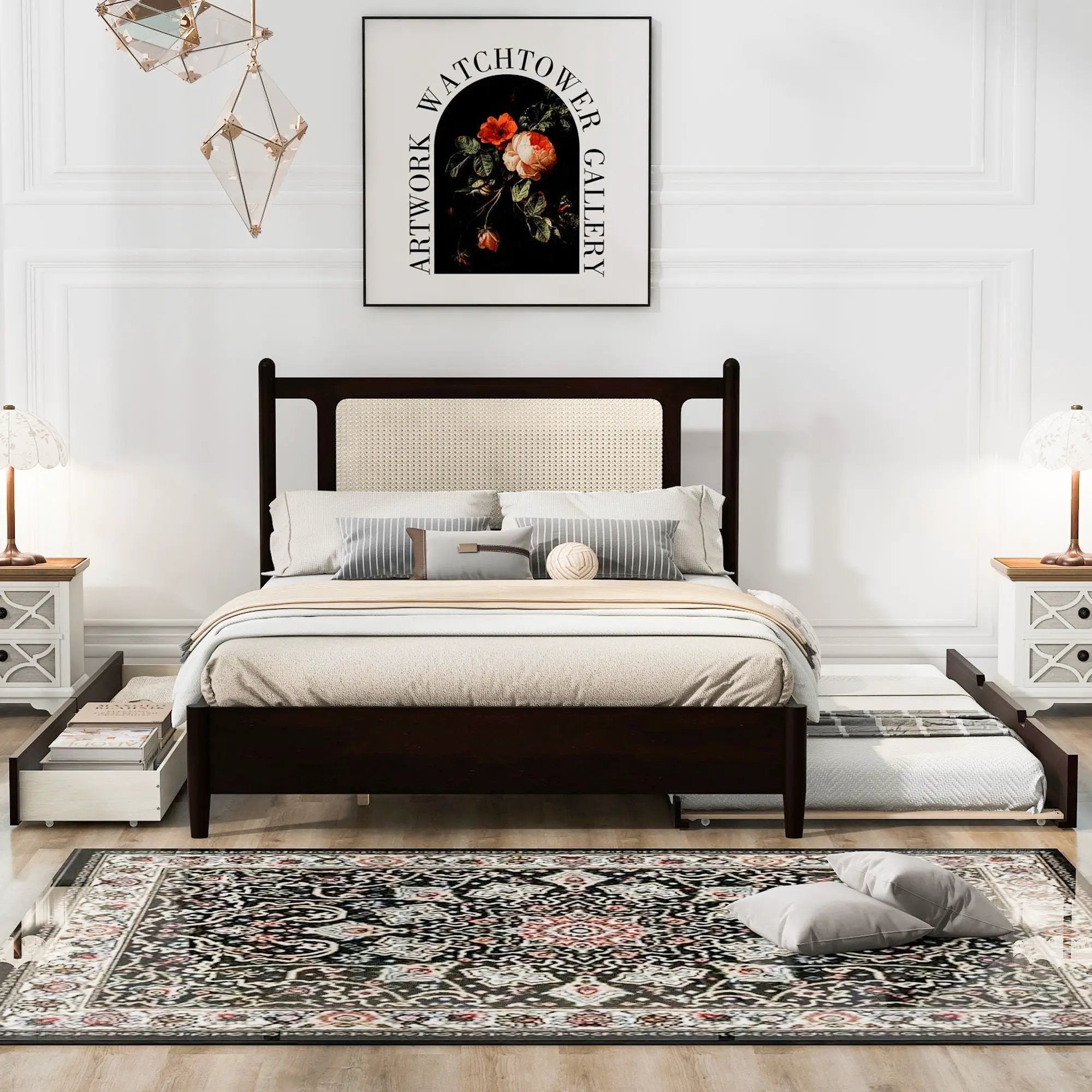 Platform Bed With 2 Big Drawers & Trundle by HouseOfZazla