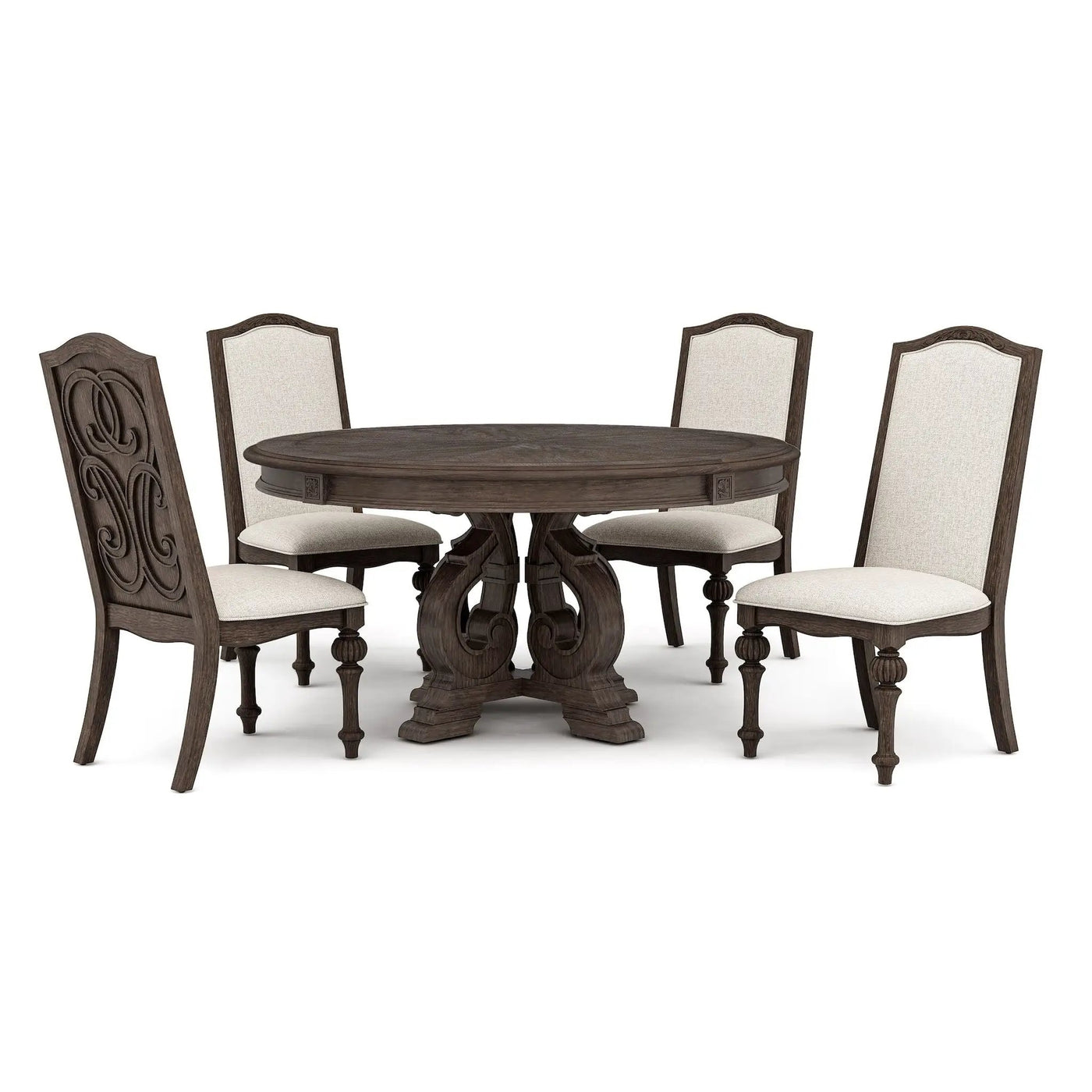 Elegant Dining Set Round Table And Side Chairs by HouseOfZazla