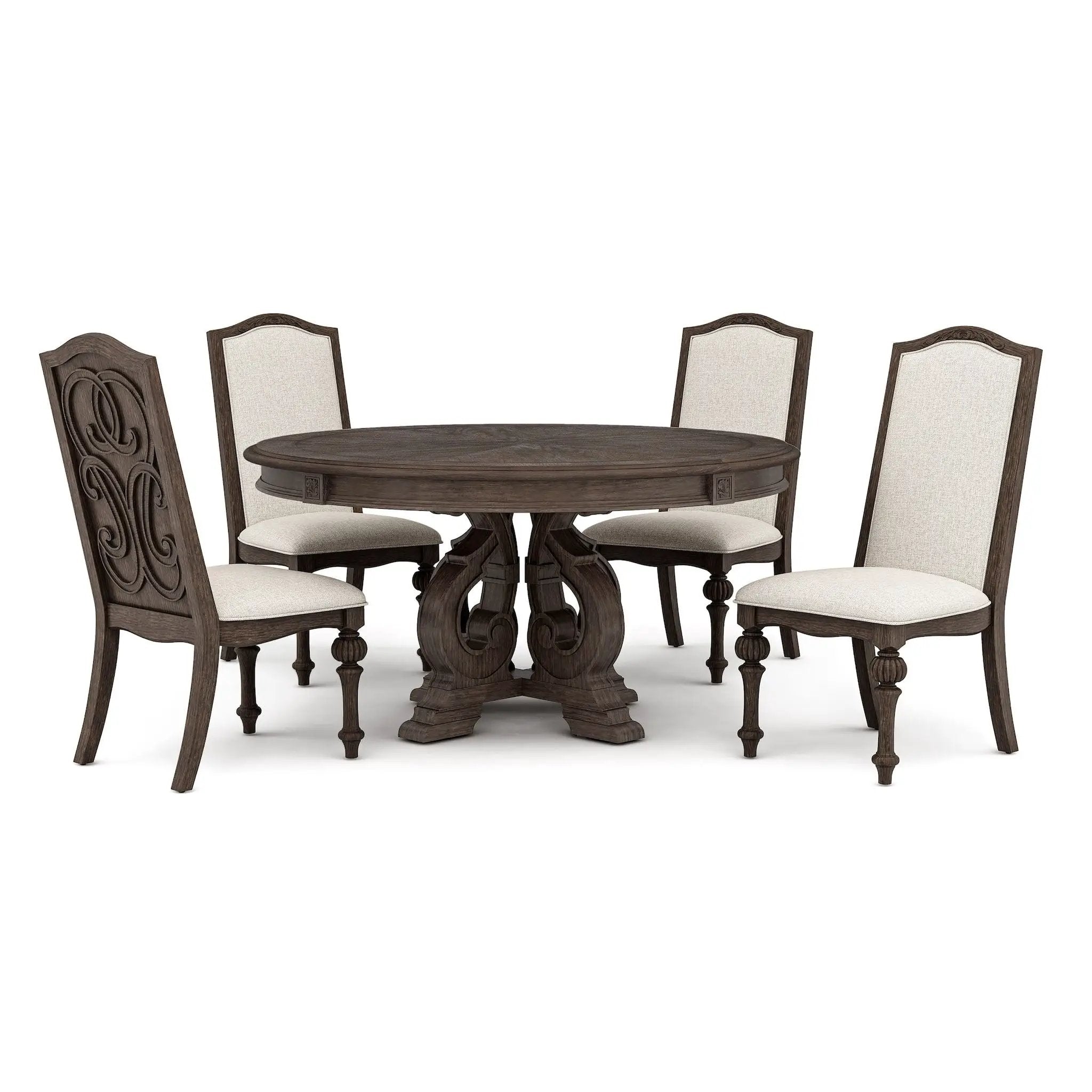 Elegant Dining Set Round Table And Side Chairs by HouseOfZazla