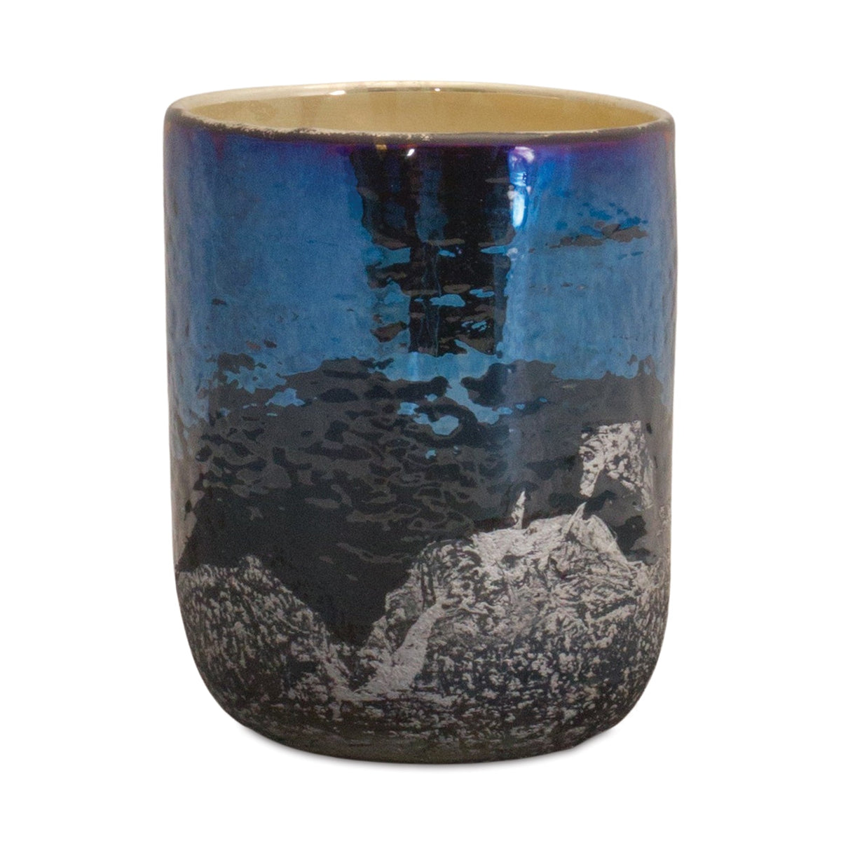Irredescent Glass Candle Holder