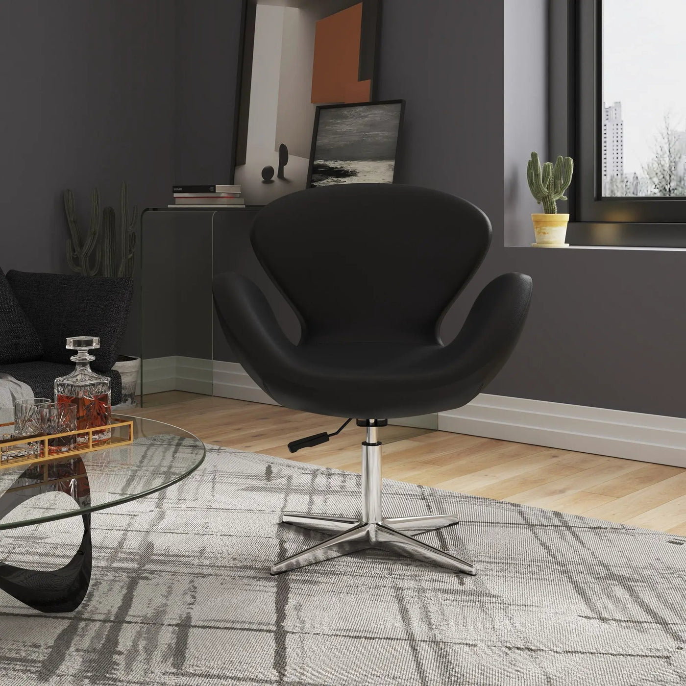 Raspberry - Swivel Lounge Chair by HouseOfZazla