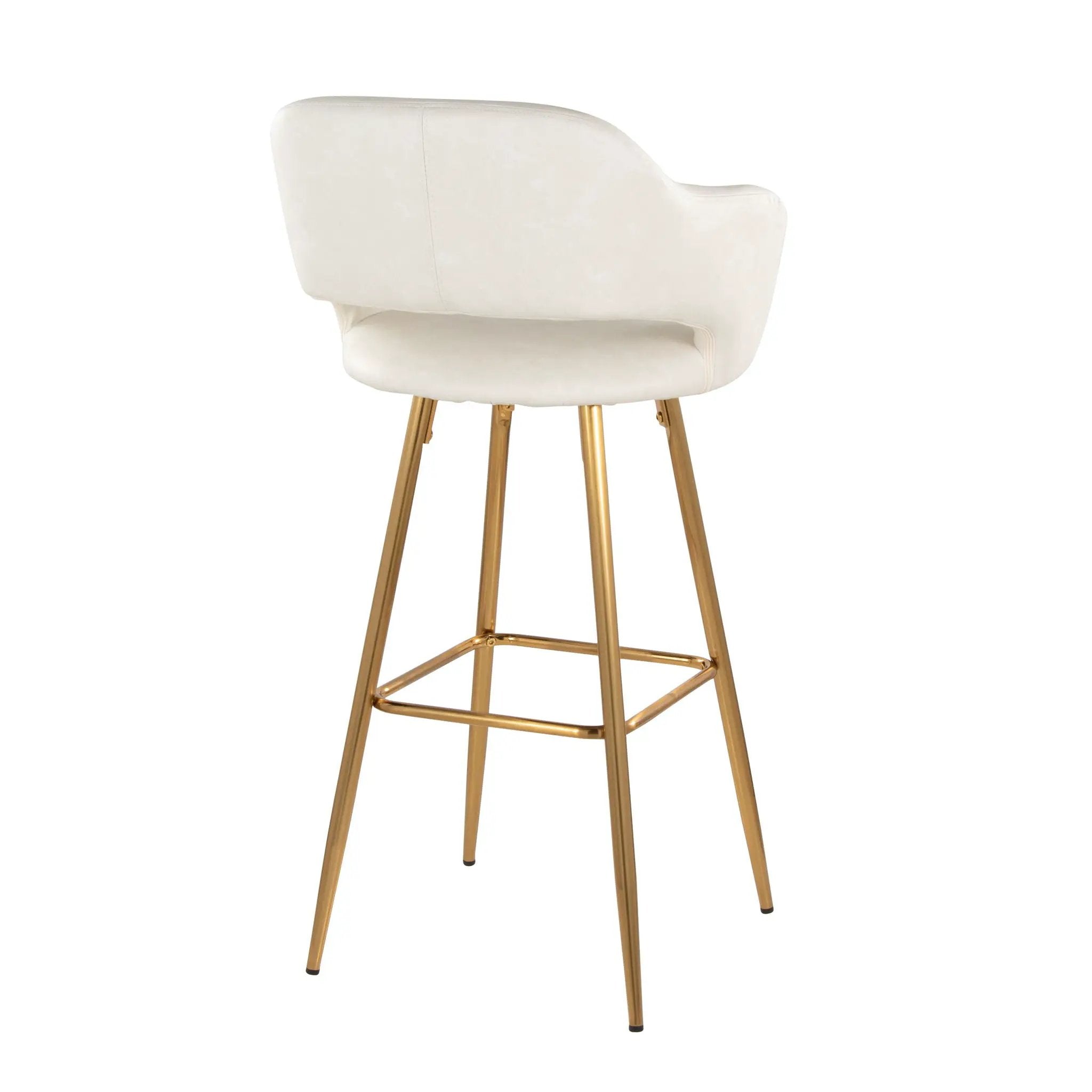 Margarite - Contemporary Fixed Height Barstool With Footrest (Set of 2) With Square by HouseOfZazla