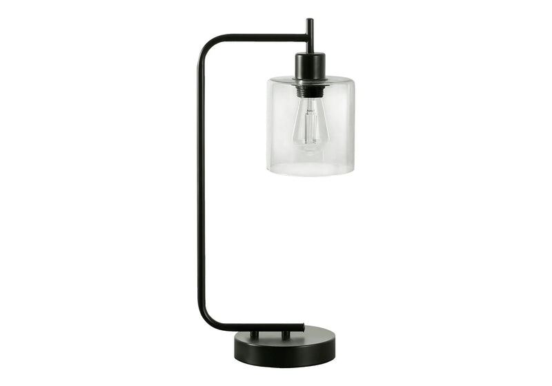Lighting, Table Lamp, USB Port Included, Glass Shade, Modern - Black by HouseOfZazla